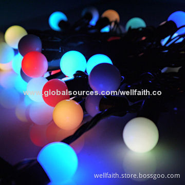 China Manufacture LED Ball String Light, 220V Voltage, 5W Rated Power